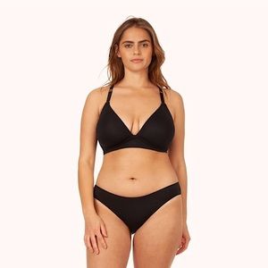LIVLEY Lace All-Day Plunge No-Wire Bra 32B Black